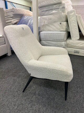 Fauteuil Roxy, geweven, crème